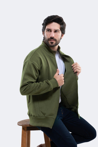 Jaqueta Moletom Aveloz Park Collar Verde Oliva