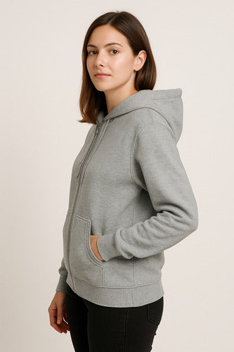 Moletom Aveloz Ziper Basic Cinza Mescla