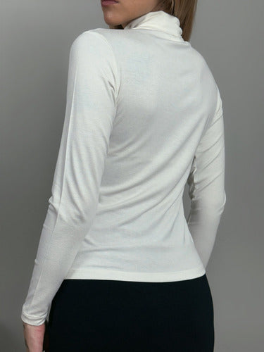 Blusa Manga Longa Gola Alta Segunda Pele Em Viscolycra-off W