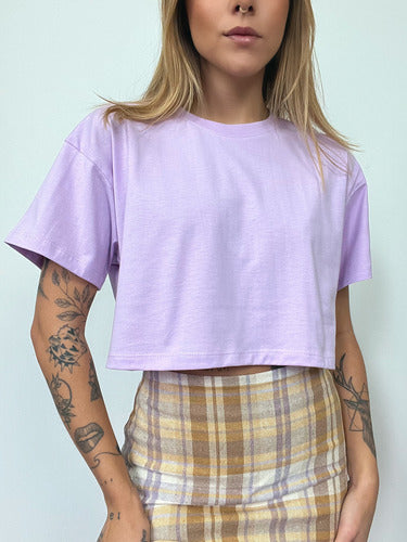 Camiseta Aveloz Feminina Cropped Lilás