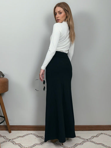 Blusa Manga Longa Gola Alta Segunda Pele Em Viscolycra-off W