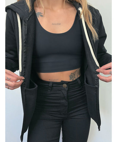 Jaqueta Moletom Aveloz Easy Feminina-preta