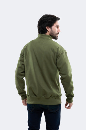 Jaqueta Moletom Aveloz Park Collar Verde Oliva