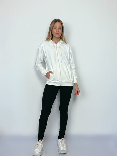 Jaqueta Moletom Aveloz Easy Feminina- Off White