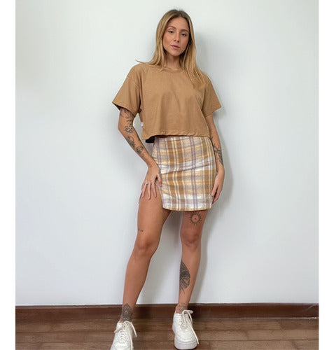 Camiseta Aveloz Feminina Cropped Caramelo
