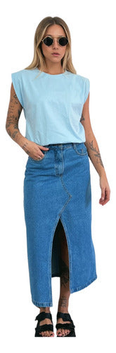 Camiseta Aveloz Feminina Muscle Tee Com Elástico Azul Claro