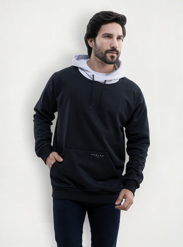 Moletom Aveloz Jet Preto E Mescla Off