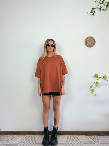 Camiseta Oversized Feminina Aveloz - Terracota