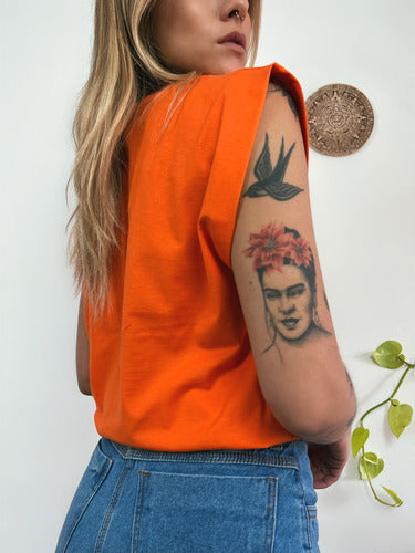 Camiseta Aveloz Feminina Muscle Tee Com Elástico Laranja
