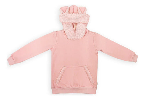 Blusa De Moletom Infantil Orelhinha Ursinho Rosa