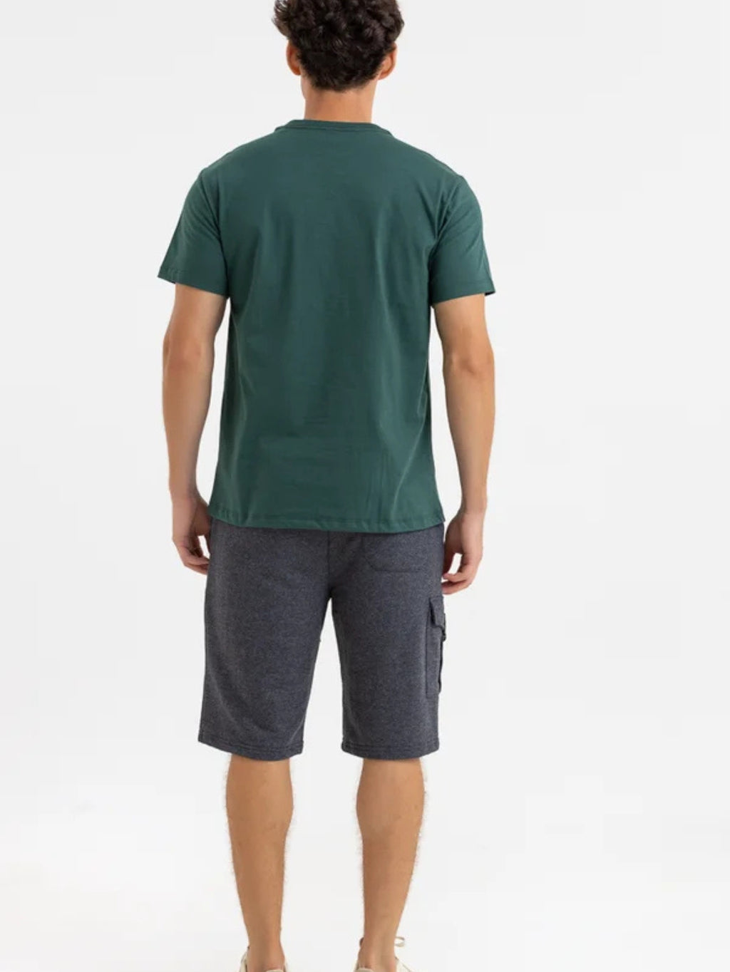 Camiseta Masculina algodão Básica Verde Escuro