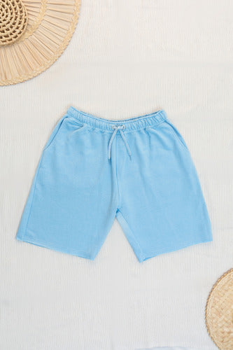Bermuda Masculina Moletinho Aveloz-azul Claro