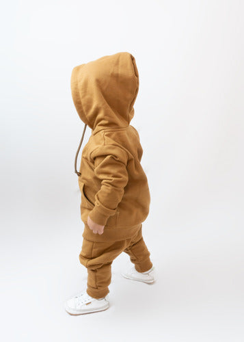 Jaqueta Moletom Infantil Com Capuz Peluciado Aveloz Caramelo