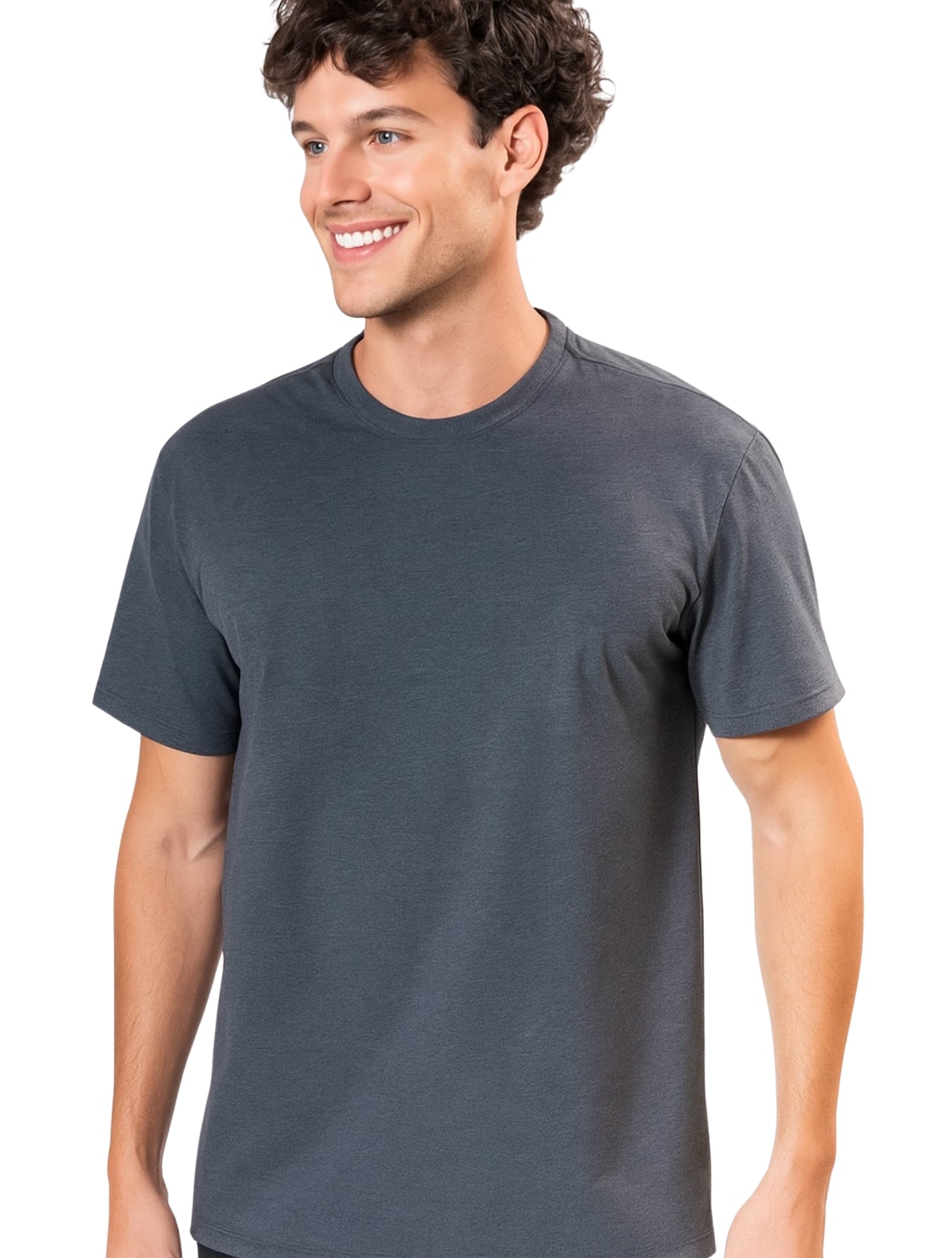 Camiseta Masculina algodão Básica Cinza Escuro