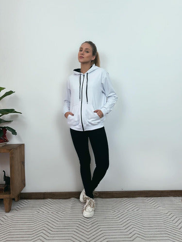 Moletom Aveloz Ziper Branco E Preto