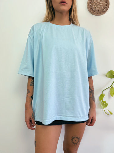 Camiseta Oversized Feminina Aveloz - Azul Claro