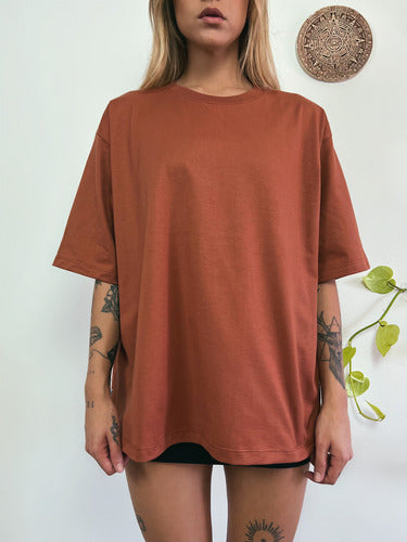 Camiseta Oversized Feminina Aveloz - Terracota