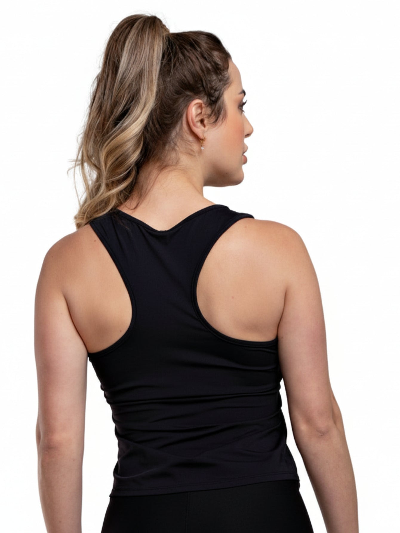 Regata Feminina Poliamida Secagem Rápida, Leve E Confortável Preto