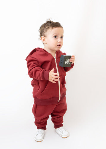 Calça Moletom Infantil Duo Color Aveloz Bordô E Creme