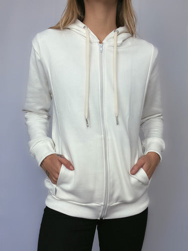 Jaqueta Moletom Aveloz Easy Feminina- Off White