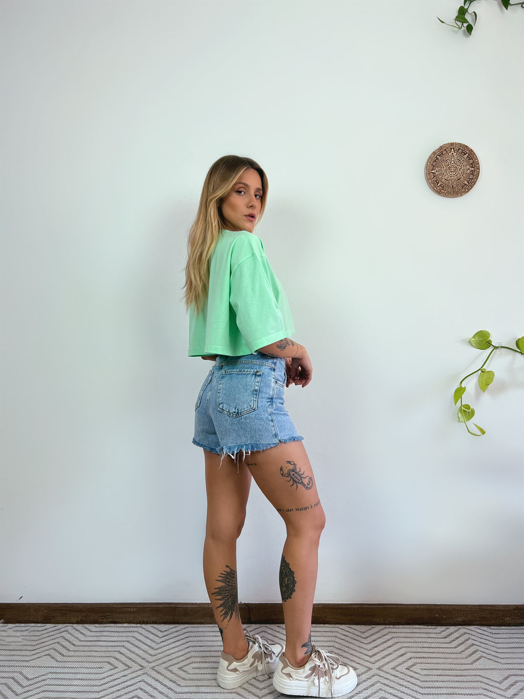 Camiseta Cropped Oversized Aveloz- Verde