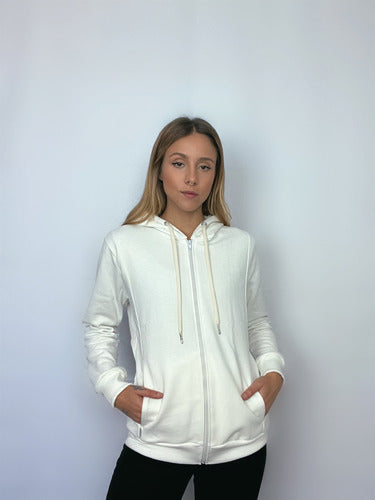Jaqueta Moletom Aveloz Easy Feminina- Off White