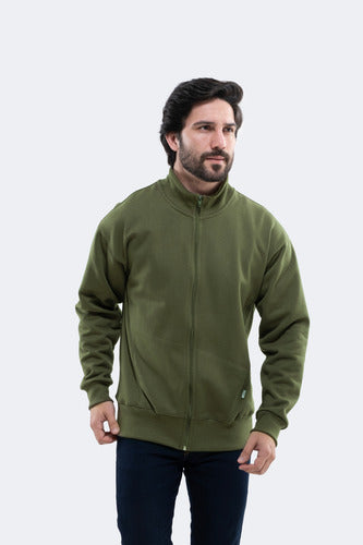 Jaqueta Moletom Aveloz Park Collar Verde Oliva