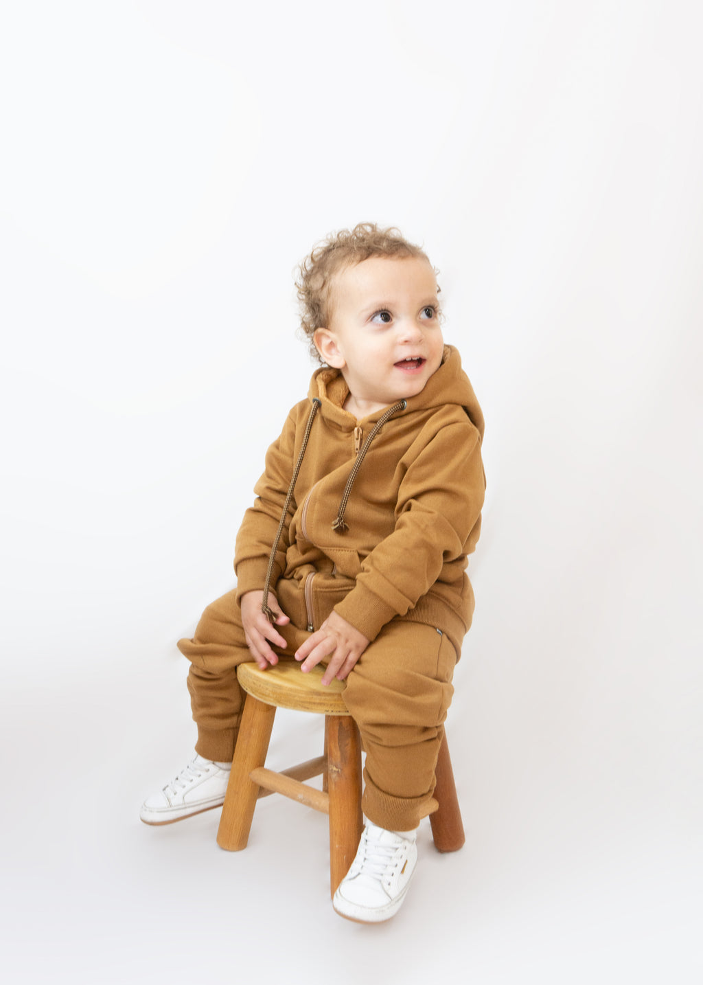 Calça Moletom Infantil Com Bolso Peluciado Aveloz Caramelo