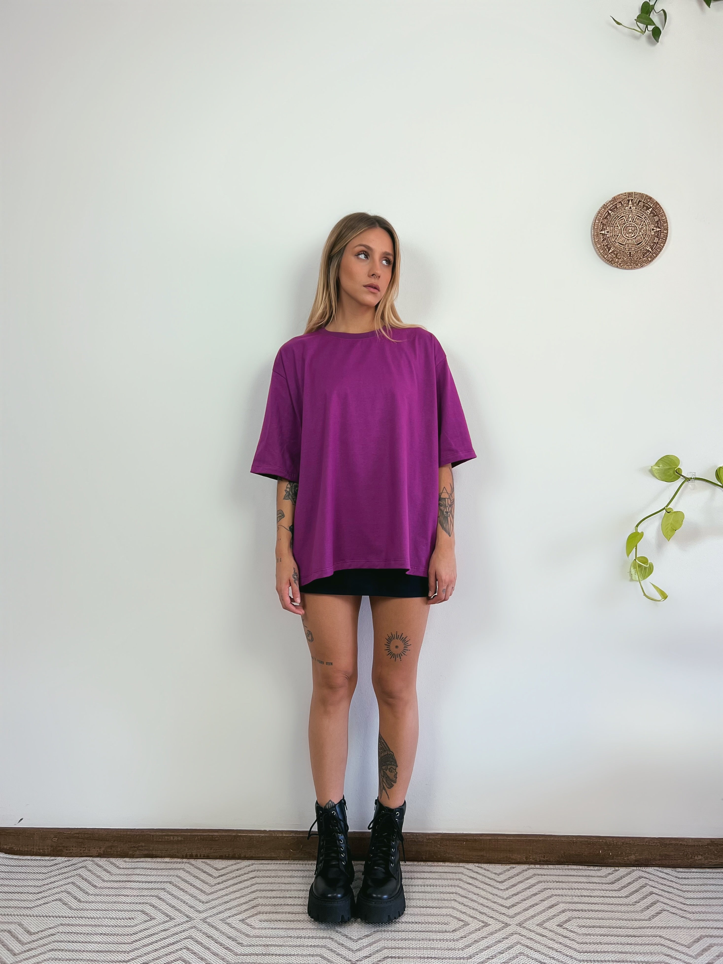 Camiseta Oversized Feminina Aveloz - Roxa