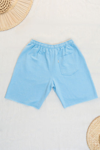 Bermuda Masculina Moletinho Aveloz-azul Claro