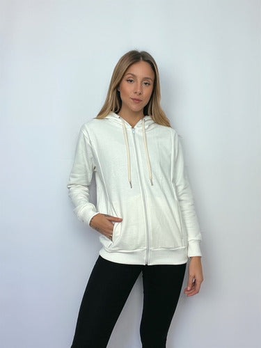 Jaqueta Moletom Aveloz Easy Feminina- Off White