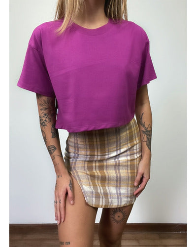 Camiseta Aveloz Feminina Cropped Roxo