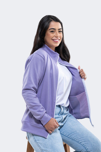 Jaqueta Moletom Aveloz Feminina Easy Collar Lilás