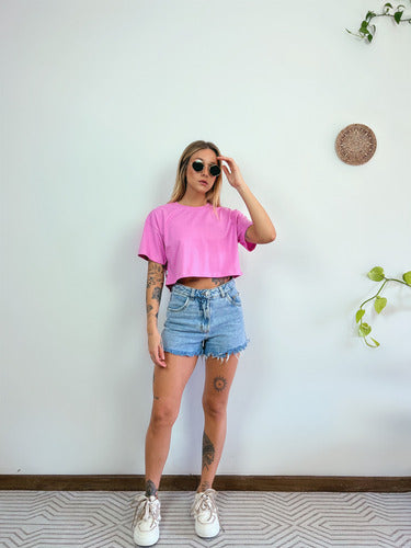 Camiseta Aveloz Feminina Cropped Rosa Blush