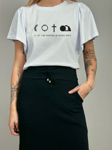 Camiseta Religiosa 100% Algodão Estampa Ressureição Aveloz