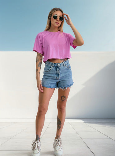 Camiseta Aveloz Feminina Cropped Rosa Blush