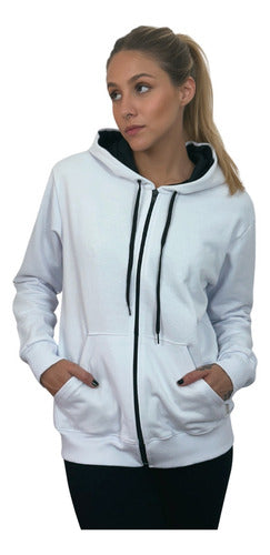 Moletom Aveloz Ziper Branco E Preto
