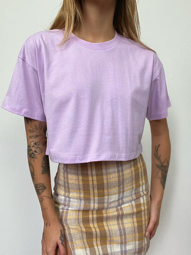 Camiseta Aveloz Feminina Cropped Lilás