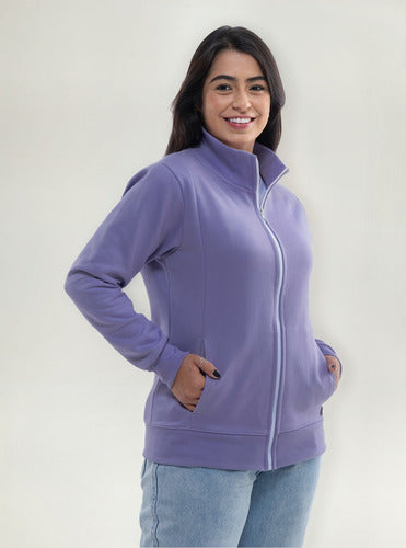 Jaqueta Moletom Aveloz Feminina Easy Collar Lilás