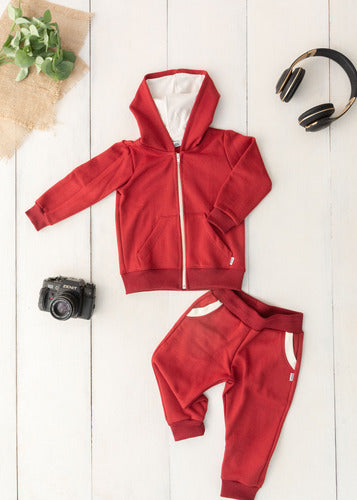 Calça Moletom Infantil Duo Color Aveloz Bordô E Creme