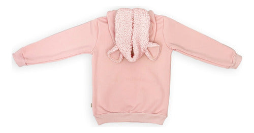Blusa De Moletom Infantil Orelhinha Ursinho Rosa