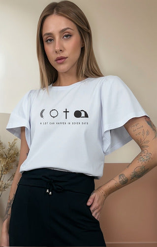 Camiseta Religiosa 100% Algodão Estampa Ressureição Aveloz