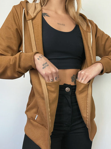 Jaqueta Moletom Aveloz Easy Feminina-caramelo