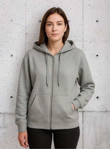 Moletom Aveloz Ziper Basic Cinza Mescla