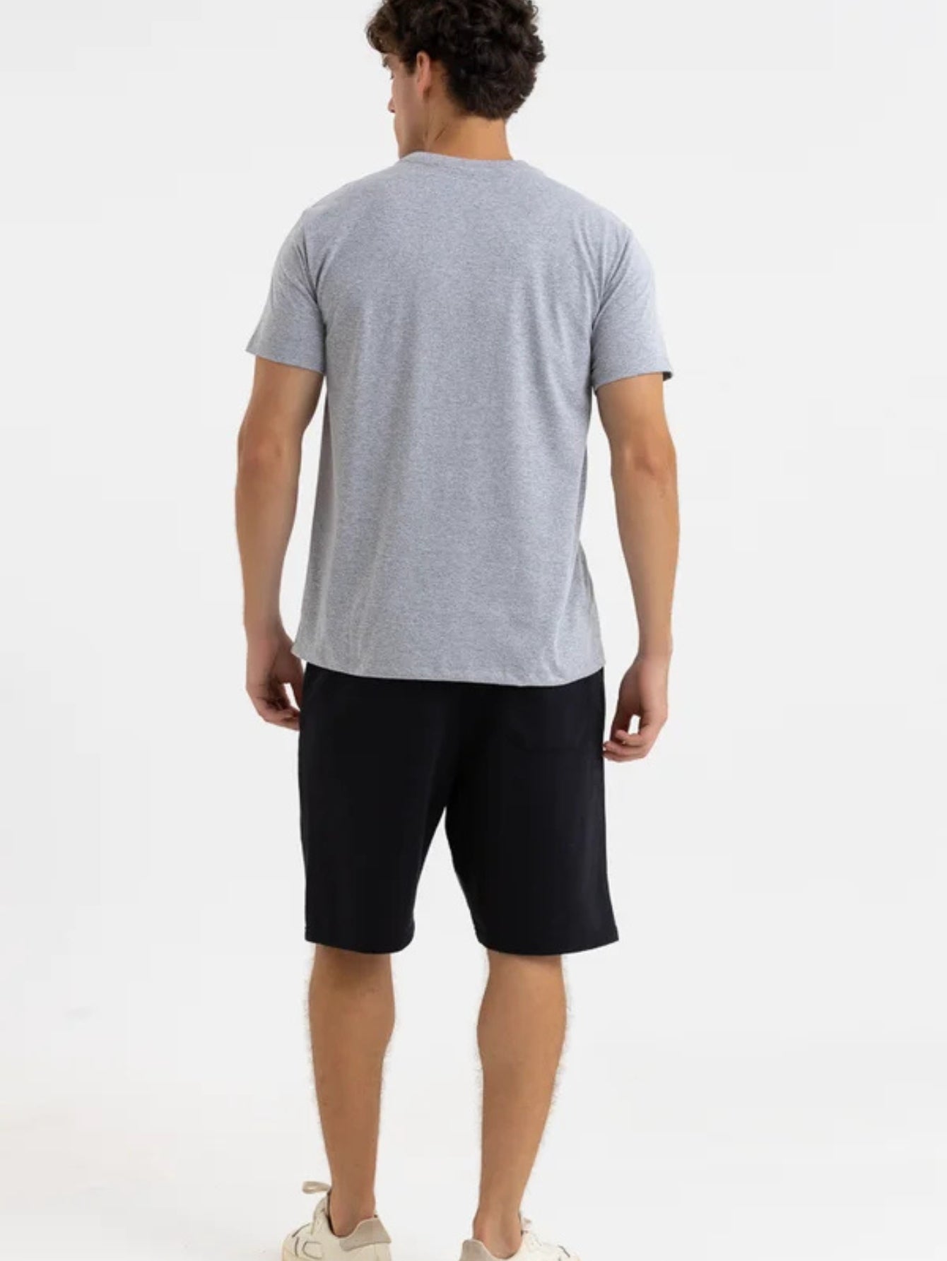 Camiseta Masculina algodão Básica Cinza Mescla