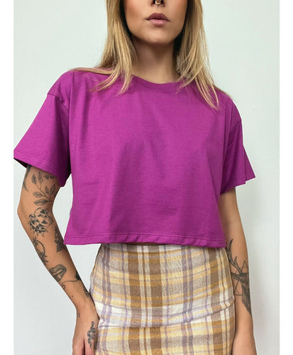 Camiseta Aveloz Feminina Cropped Roxo