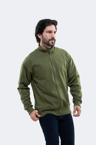 Jaqueta Moletom Aveloz Park Collar Verde Oliva