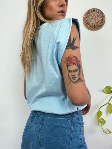 Camiseta Aveloz Feminina Muscle Tee Com Elástico Azul Claro