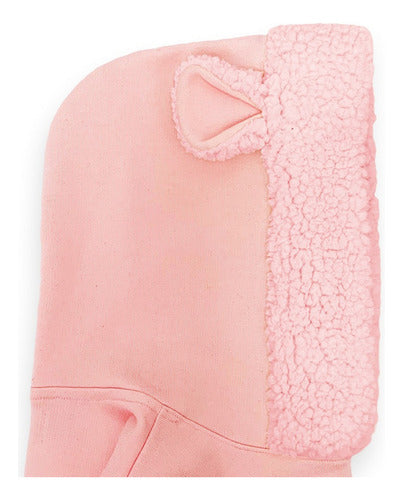 Blusa De Moletom Infantil Orelhinha Ursinho Rosa
