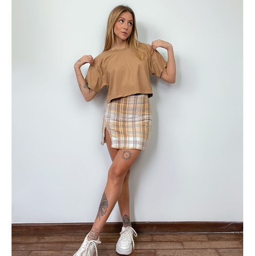 Camiseta Aveloz Feminina Cropped Caramelo